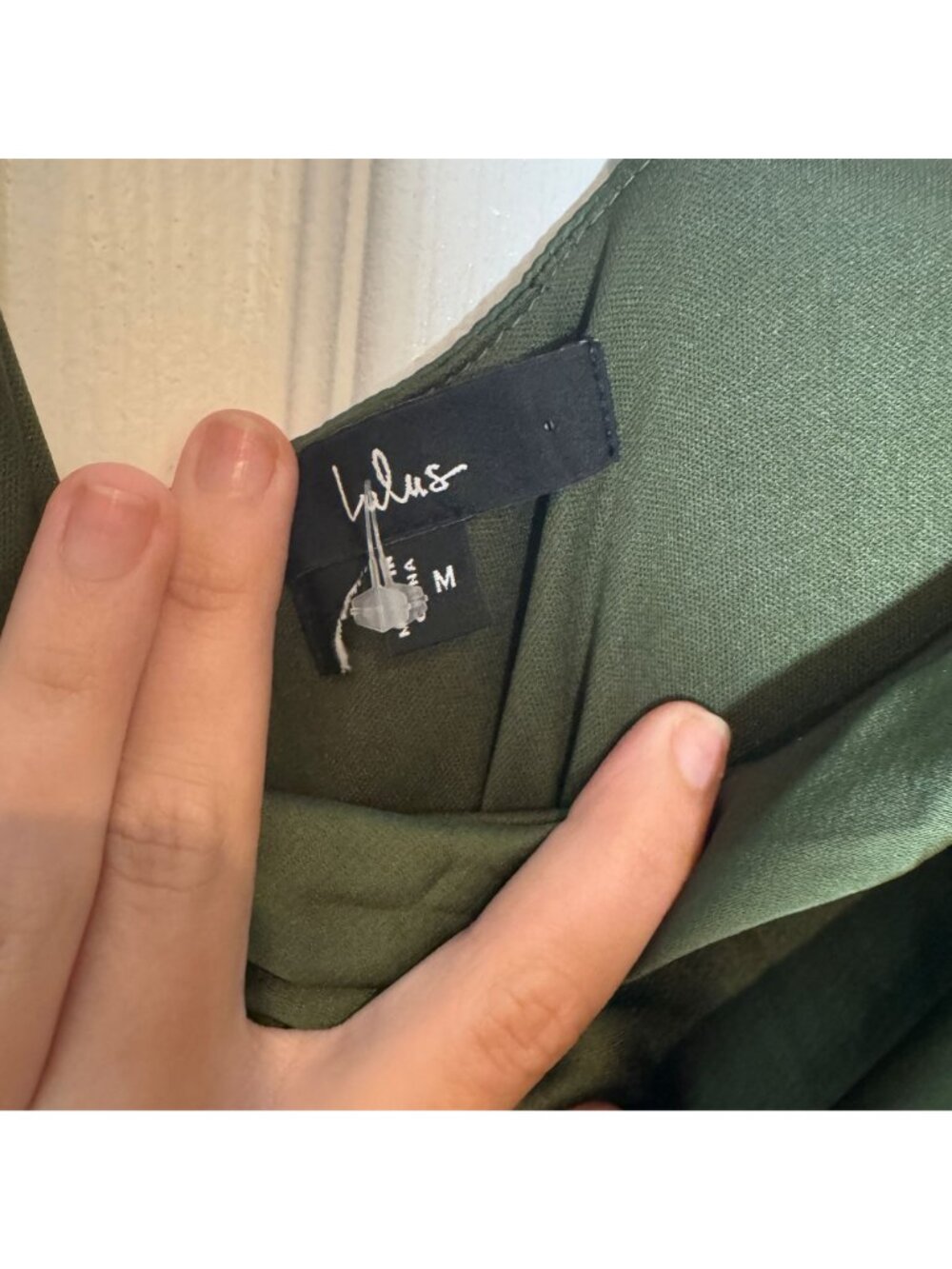 Lulus Signature Elegance Olive Green Satin One-Shoulder Maxi Dress Size M NWOT - Picture 4 of 7